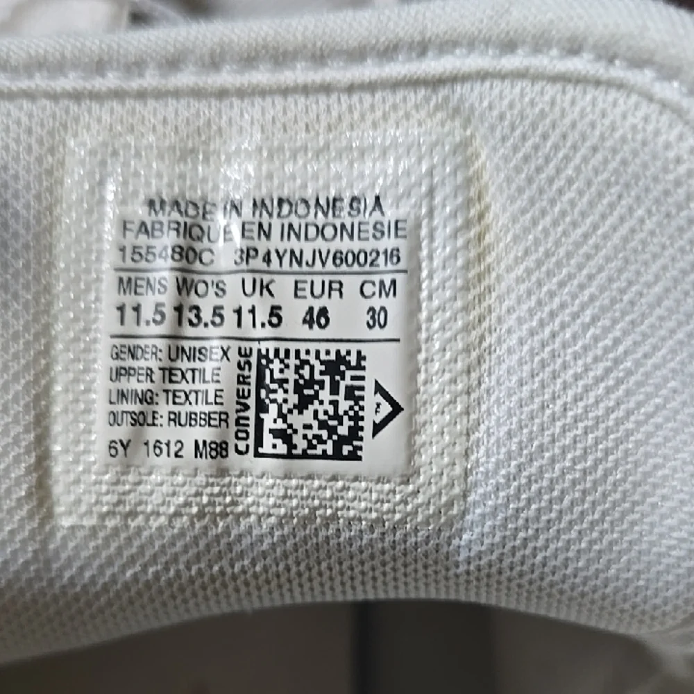 Converse White High-Top Canvas Sneakers with Black Trim - Picture 5 of 5